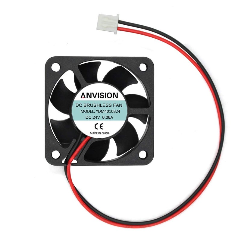 ANVISION DC 24V 40mm x 10mm Brushless Cooling Fan, Dual Ball Bearing, 2 Pin - Image 1